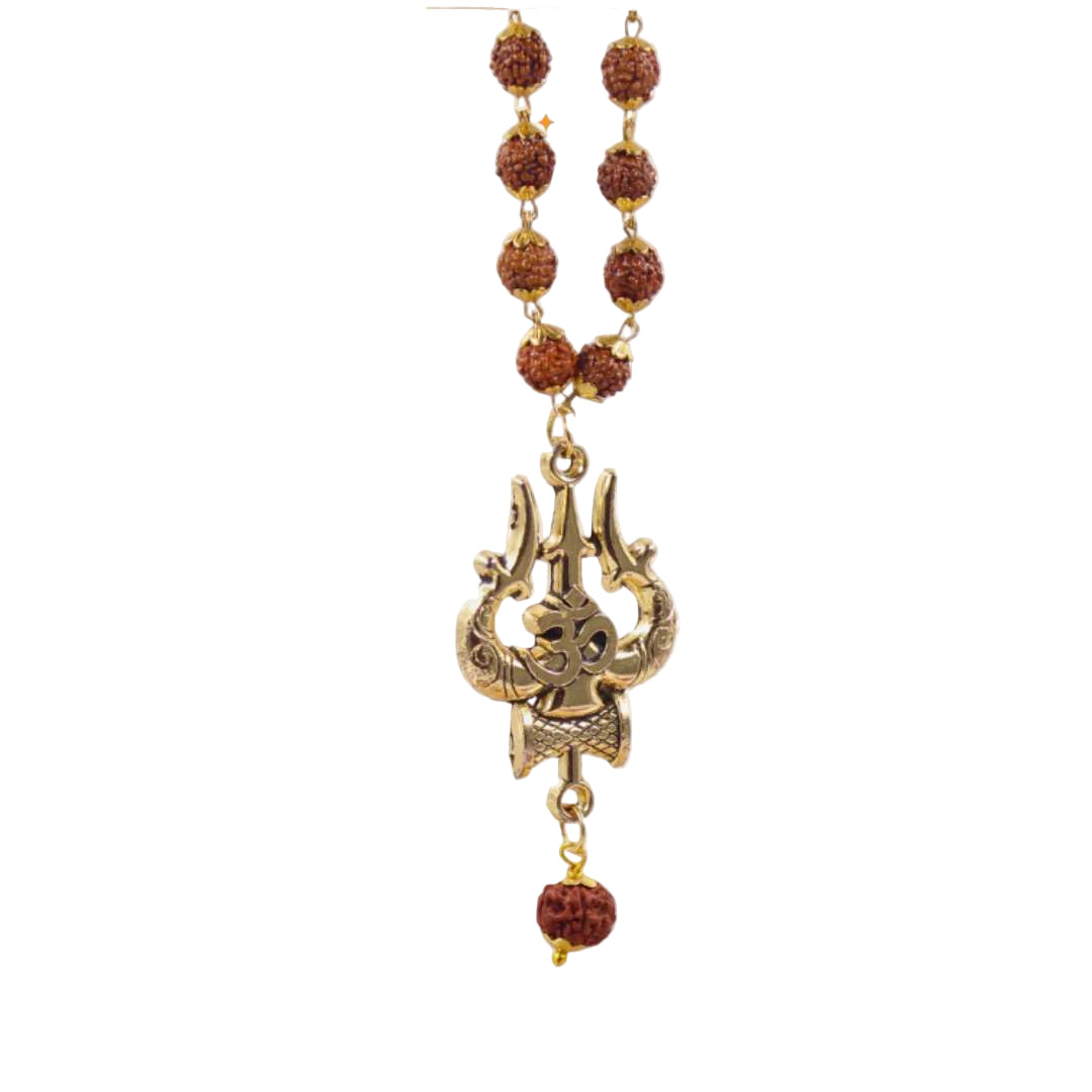 Rudraksha Necklace with Trishul Pendant