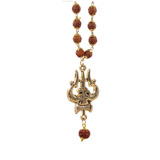 Rudraksha Necklace with Trishul Pendant